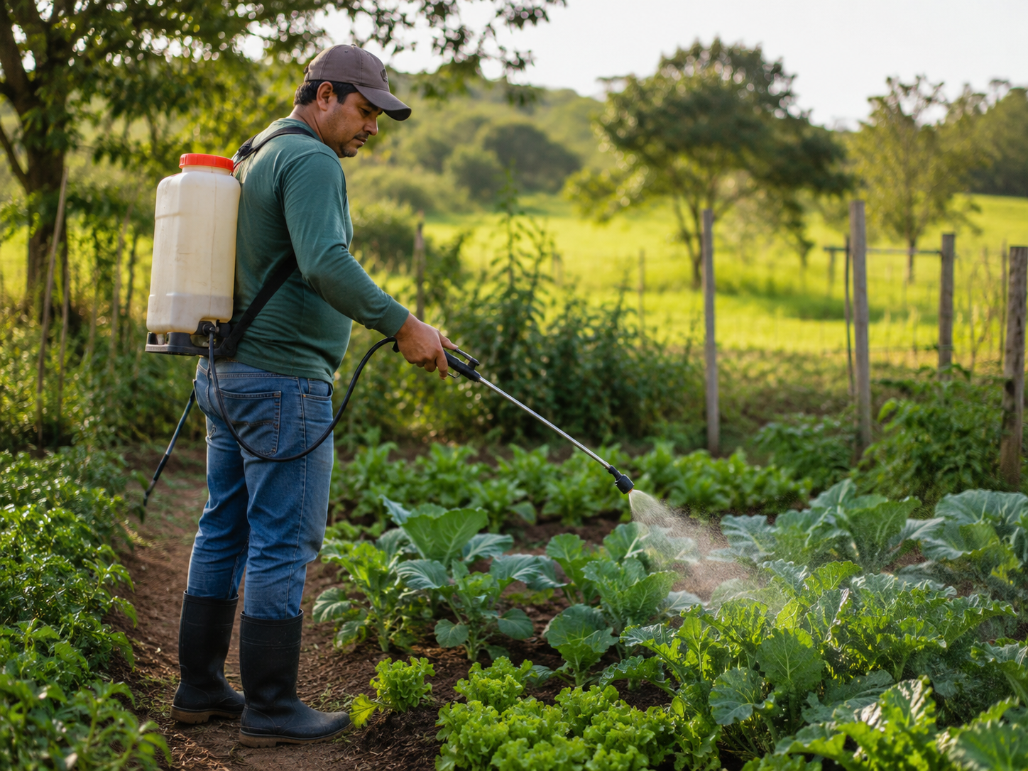 Aplicação de bioinsumos na horta