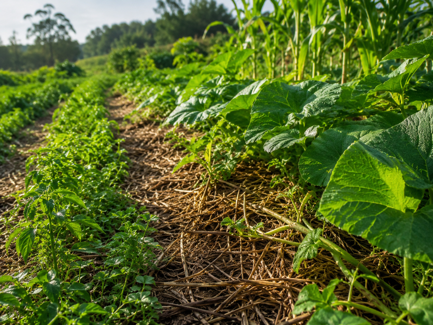 Área agrícola com cobertura do solo