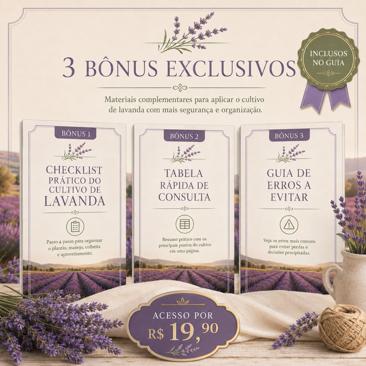 Os 3 bônus do guia de lavanda