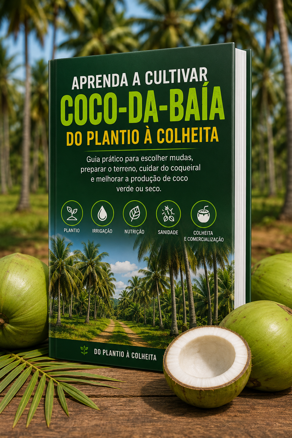 Capa do eBook Aprenda a Cultivar Coco-da-Baía do Plantio à Colheita